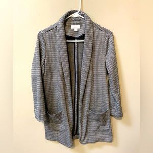 Brown plaid houndstooth blazer